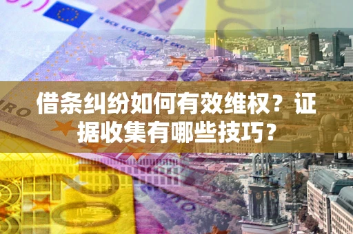 武汉借条纠纷如何有效维权？证据收集有哪些技巧？
