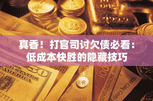 武汉真香！打官司讨欠债必看：低成本快胜的隐藏技巧