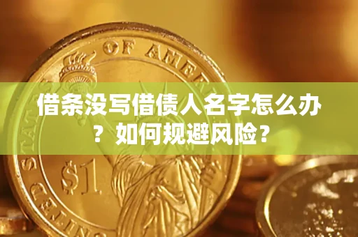 武汉借条没写借债人名字怎么办？如何规避风险？